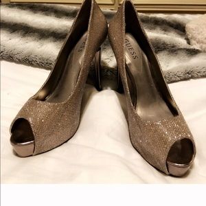 Guess Sparkle Glitter Platform Pump Heel